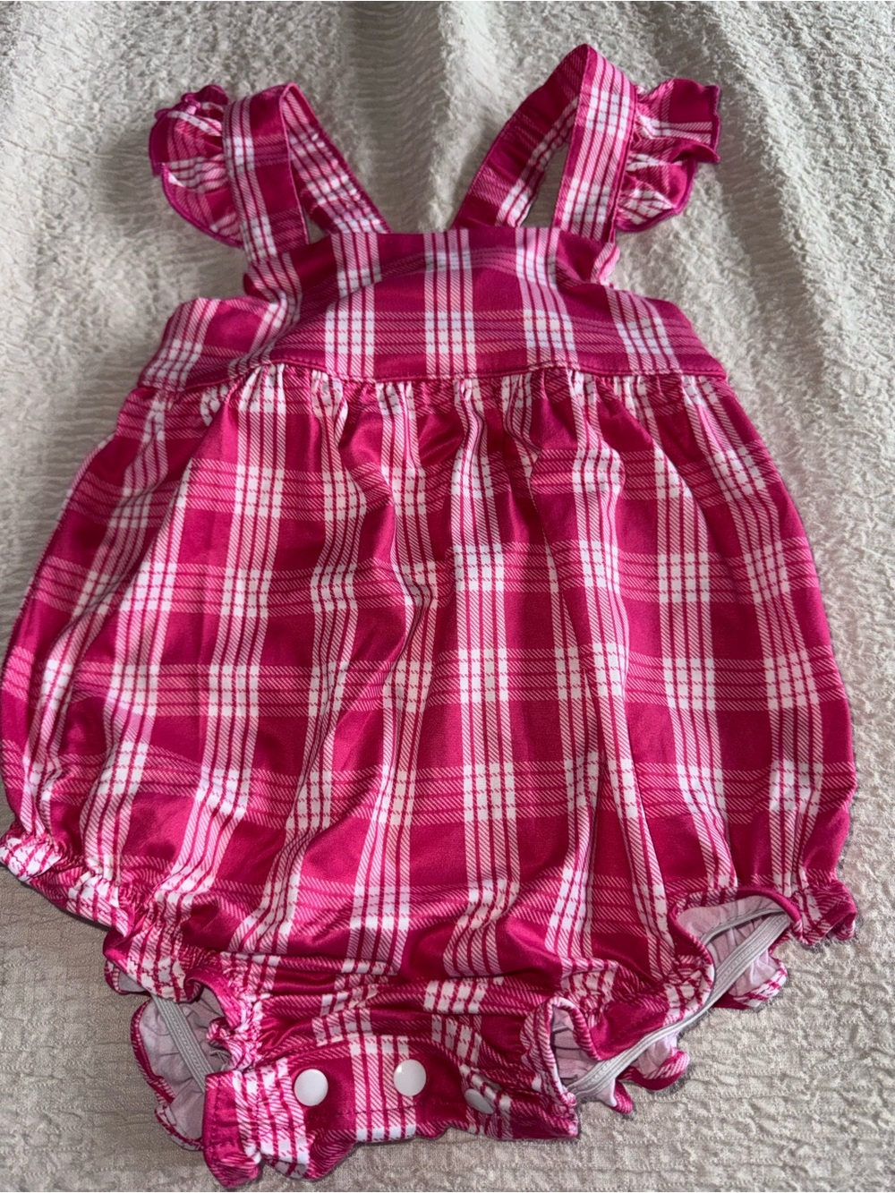 Keiki Krew Pink Plaid Baby Girls' Bubble Romper